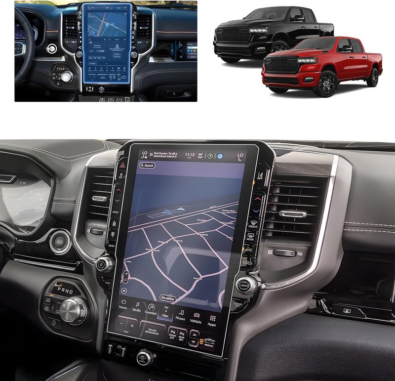 BSTW 2025 Ram 1500 Tungsten Screen Protector for 2025 2026 Dodge Ram 1500 Tungsten Uconnect 5 Nav 14.4-In Display for Ram Truck Accessories 9H Anti Glare Tempered Glass Film (2025 Ram 14.4-In Matte) - Image 2